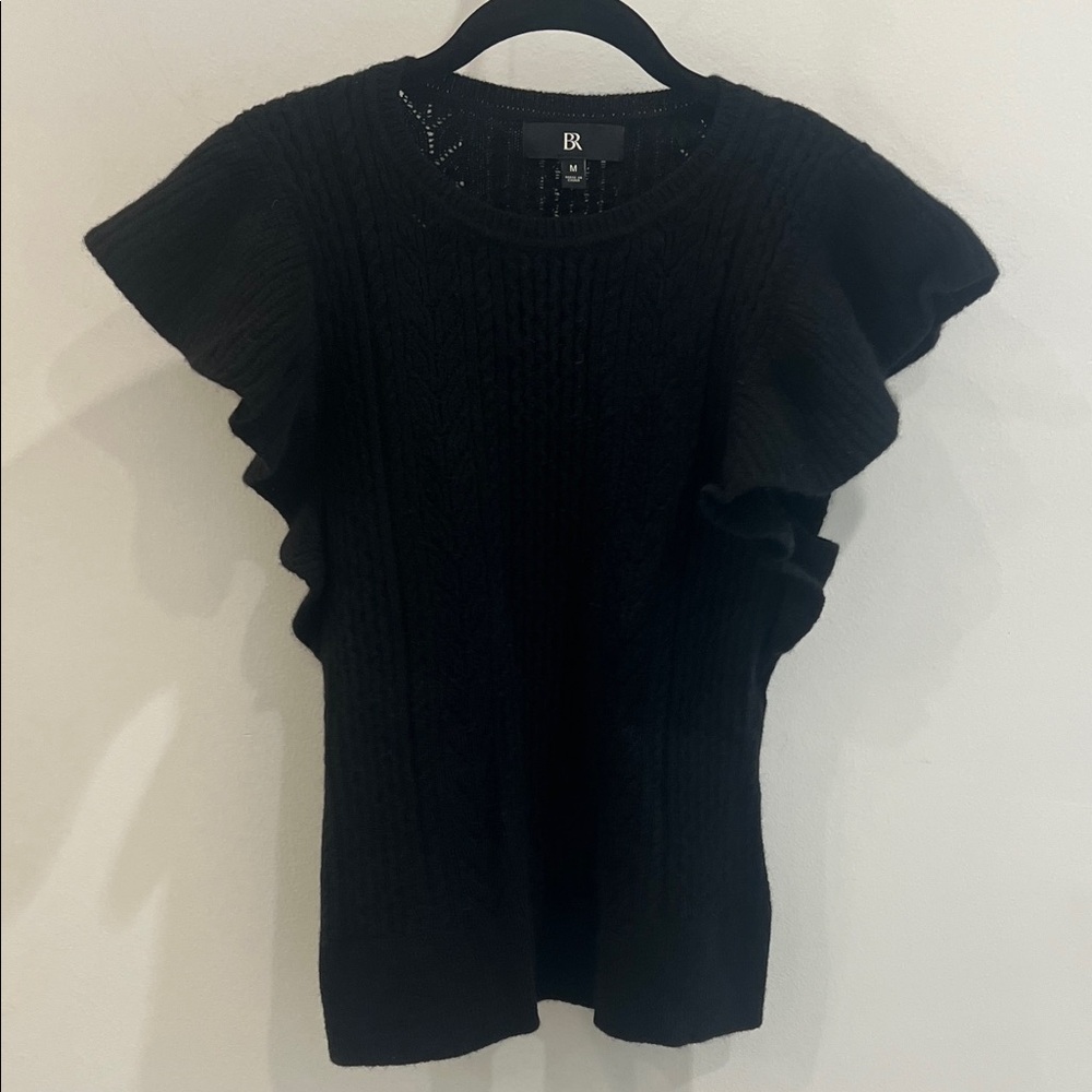 Banana Republic Black Ruffle Sleeve sweater